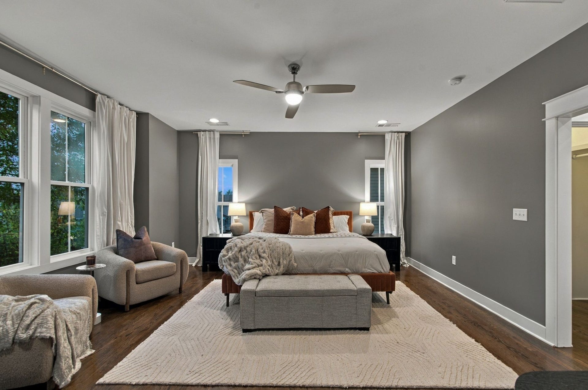 The primary bedroom is very spacious and has great natural light