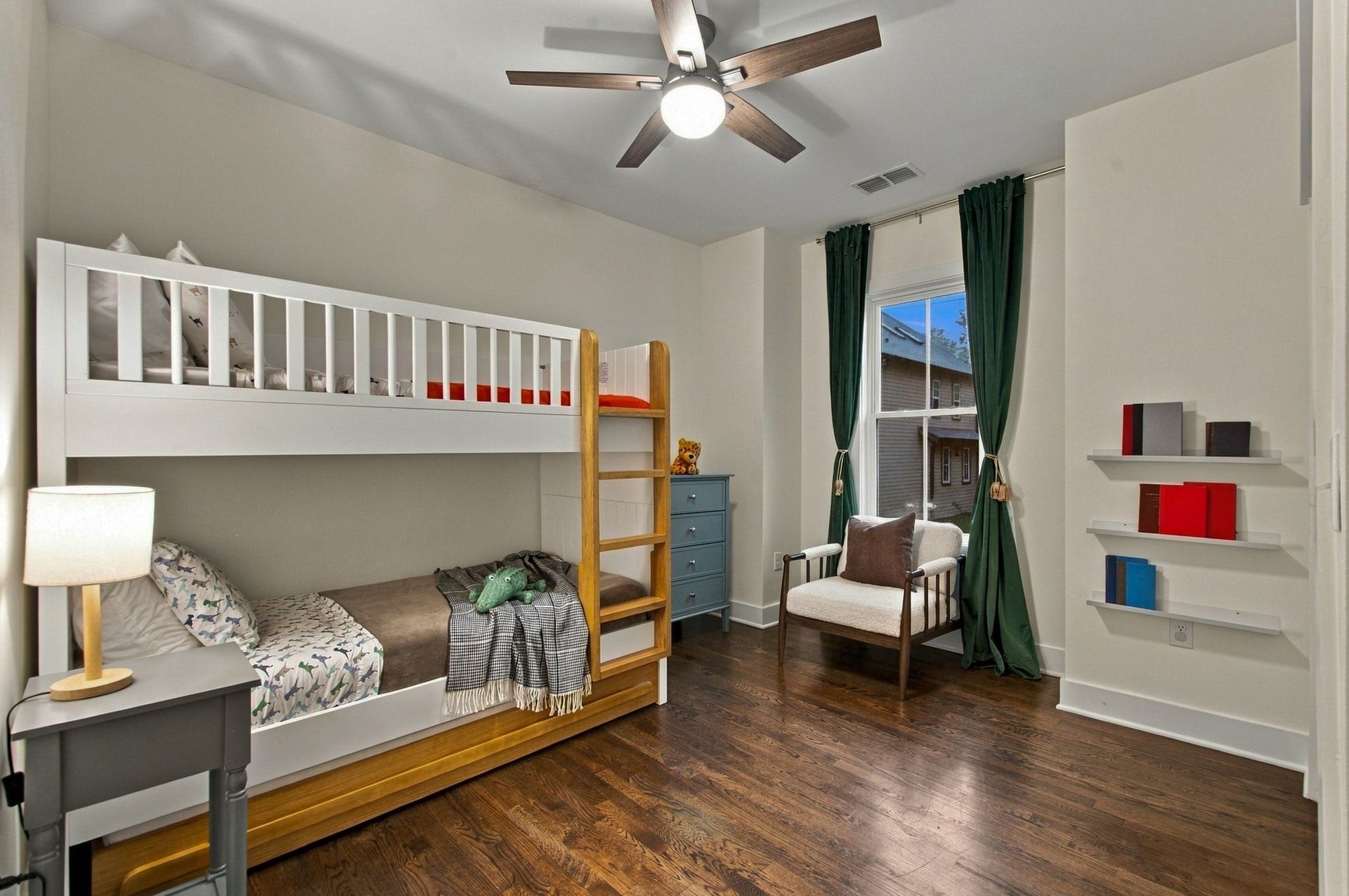 Bedroom #3 has a ceiling fan and great natural light