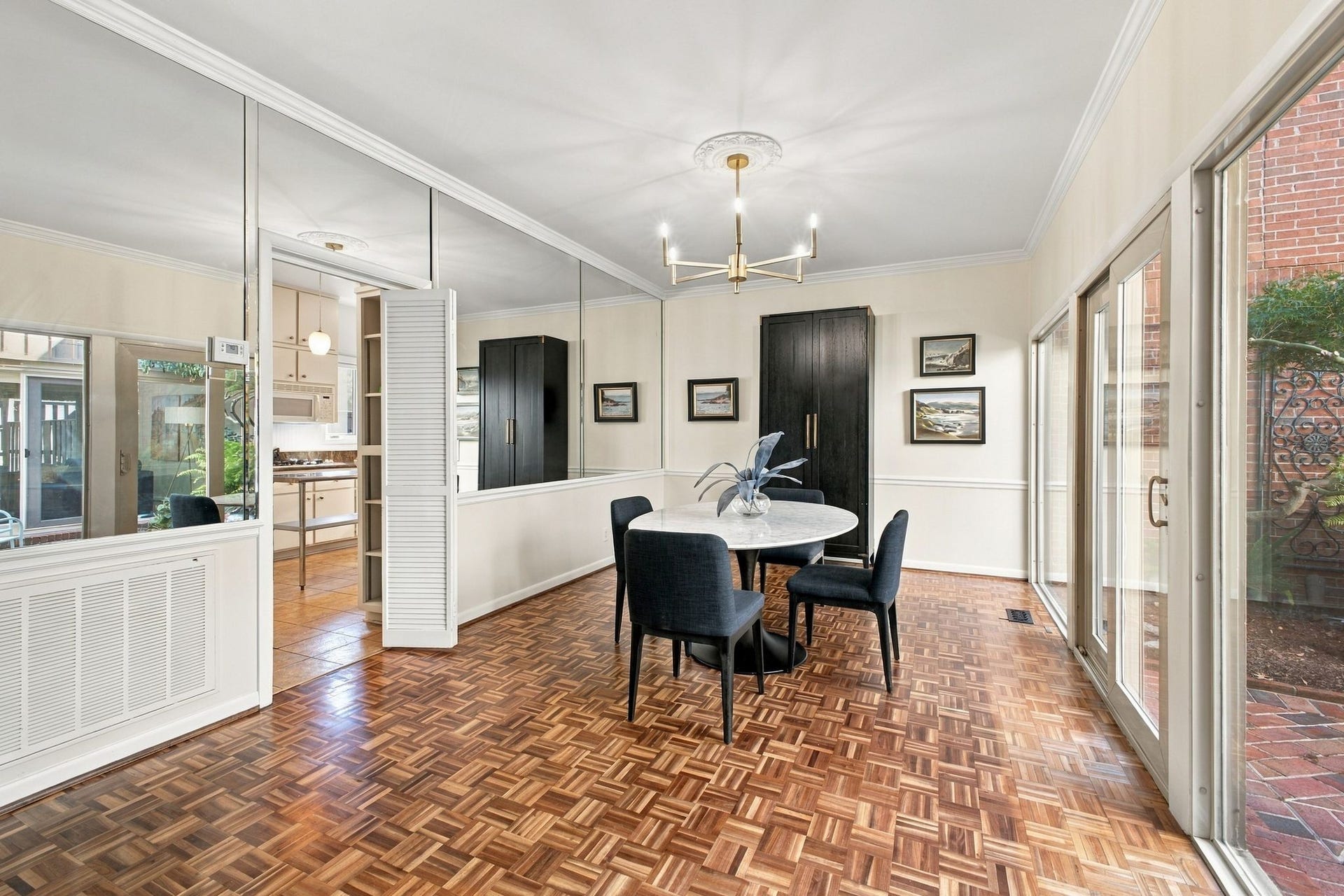 The Dining Room is just off the Kitchen and overlooks the Atrium