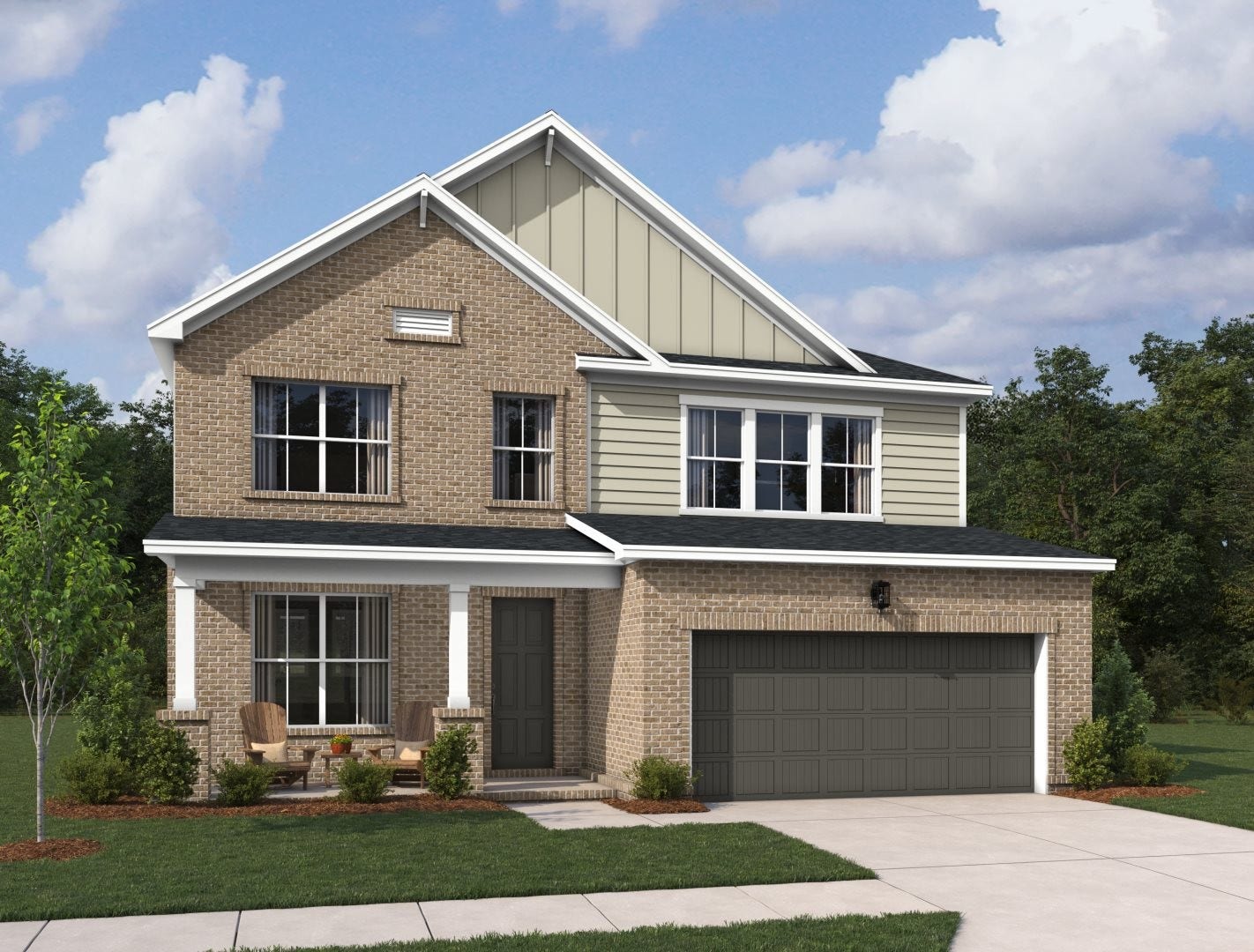 Elevation B rendering- colors/materials will vary