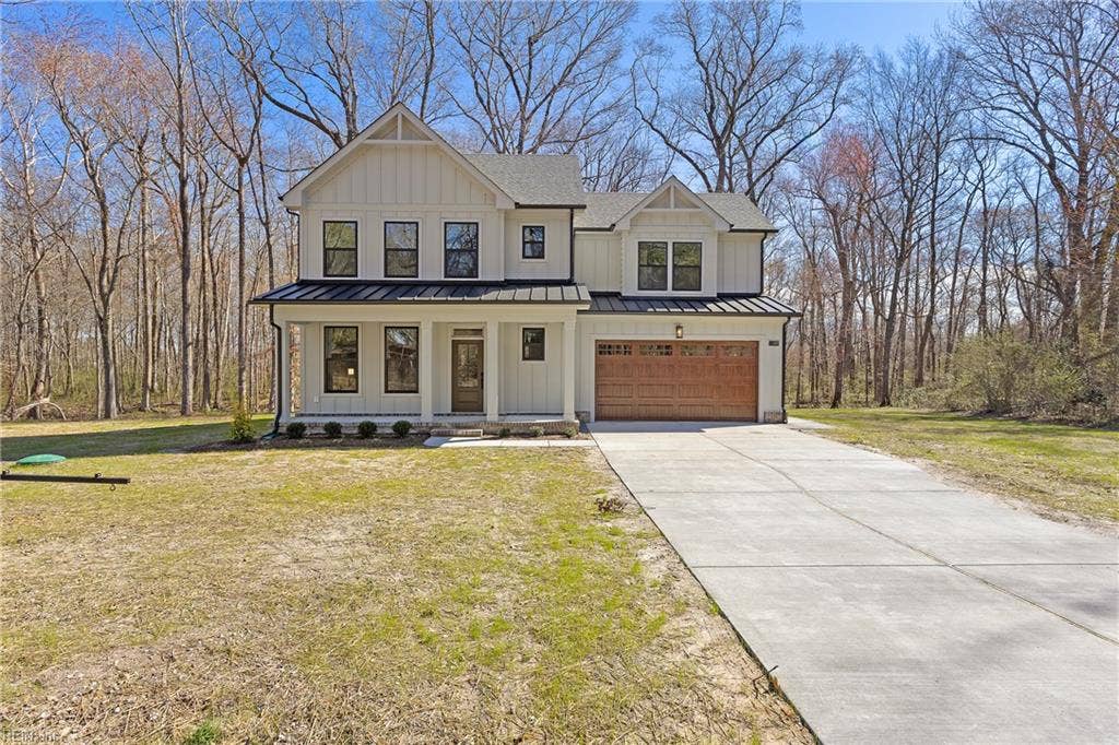 1421 Saint Brides Road West is a new construction home built by Wetherington Homes. You will be impressed with the ASHBEE floorplan offering 4 bedrooms + an Office and a Loft, 3.5 baths, and over 2700 square feet. You will love the 16+ serene and peaceful acres located in Southern Chesapeake.