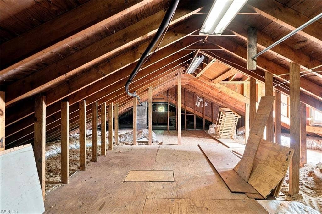 Huge floored attic off second floor.