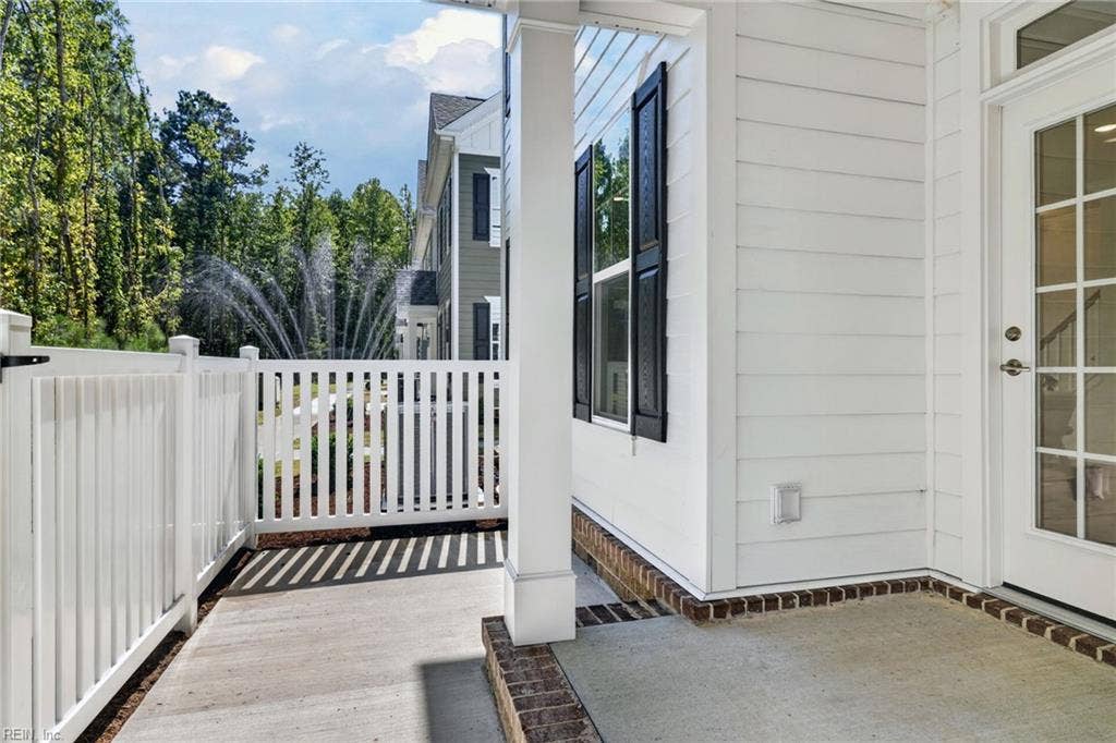 Fenced in patio area