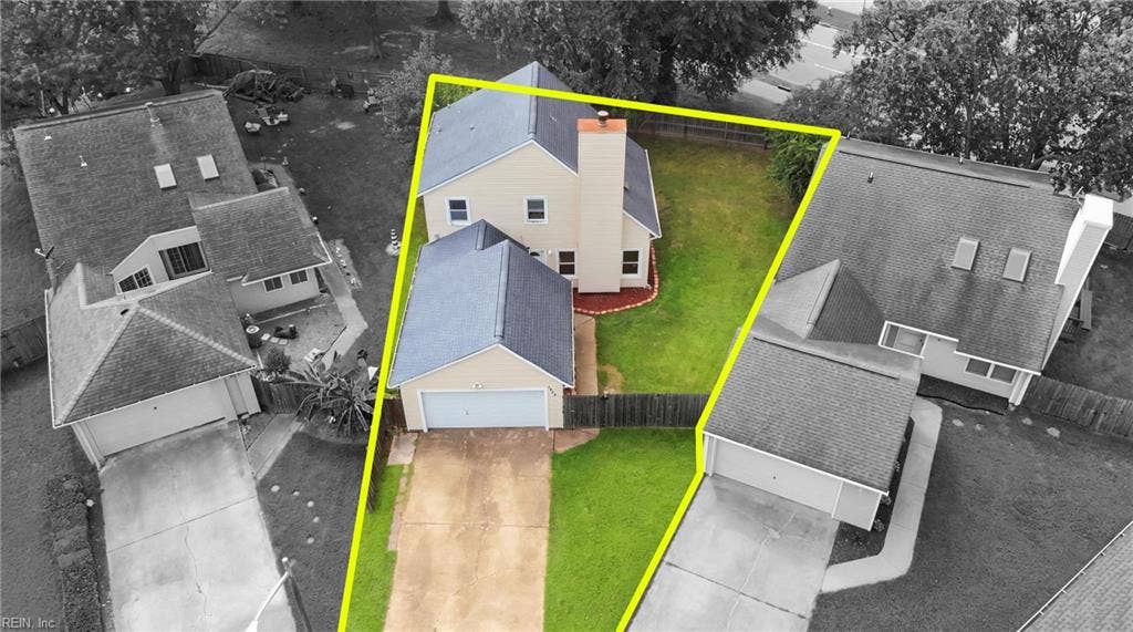 1517 Newport Circle, Virginia Beach, VA 23453 Estimated property boundaries
