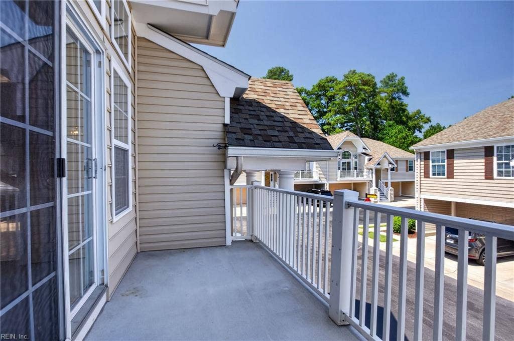 3943 Filbert Way, Carriage Homes @ Towne Sq, Virginia Beach, VA 23462 Balcony off the great room.