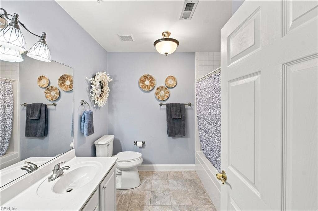 large hallway bath  large doors