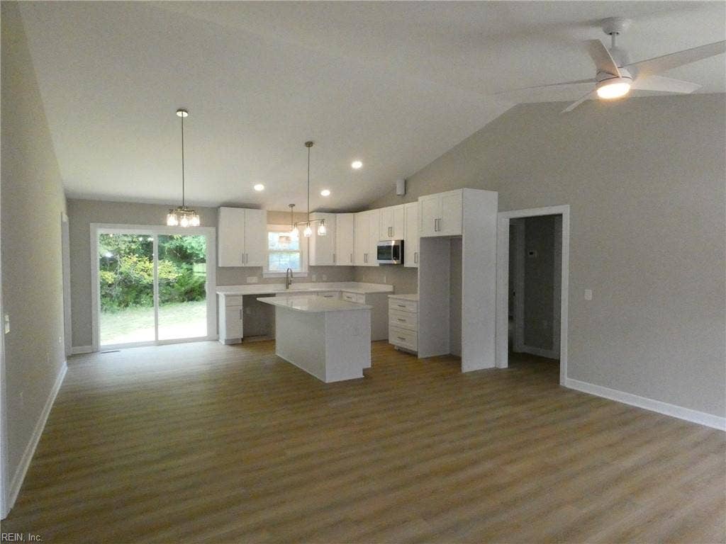 28 Dixie Drive, Dixie Estates, Dutton, VA 23050 From front door. Note volume ceiling.