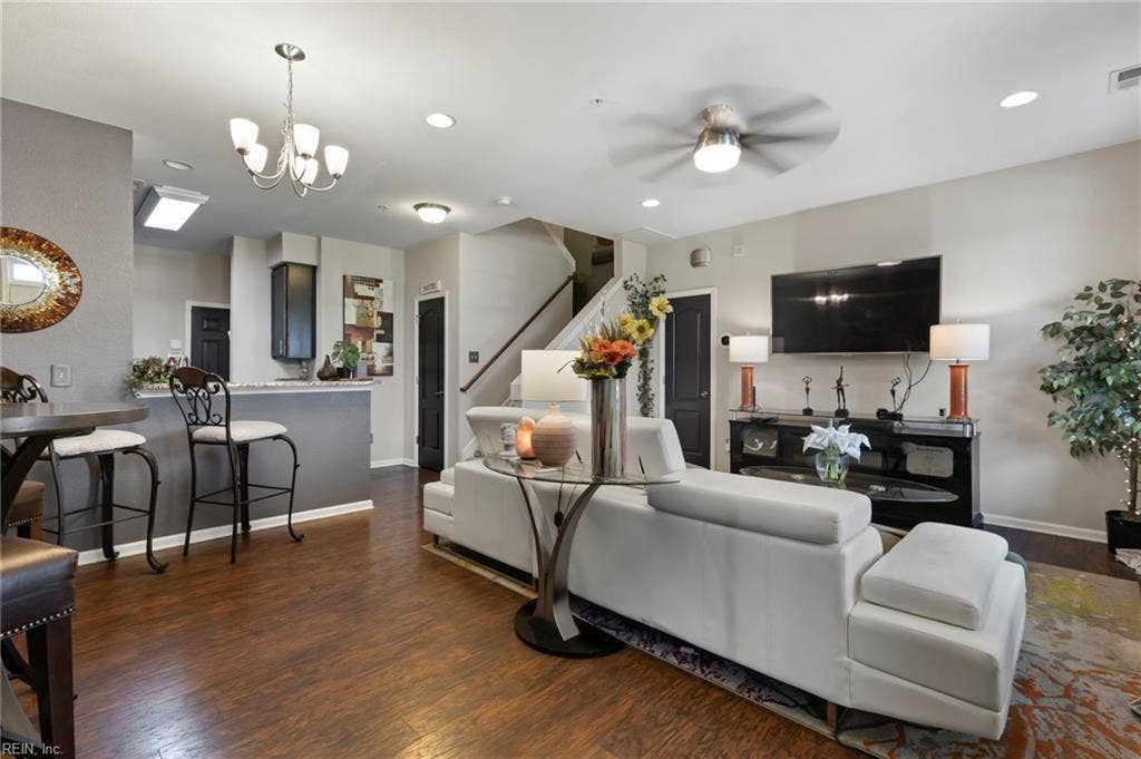 Open floor plan on level one.
