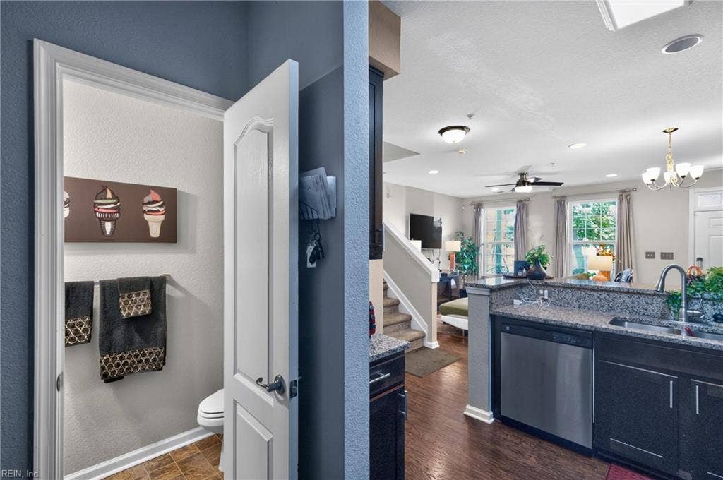 Half bath on the first level.