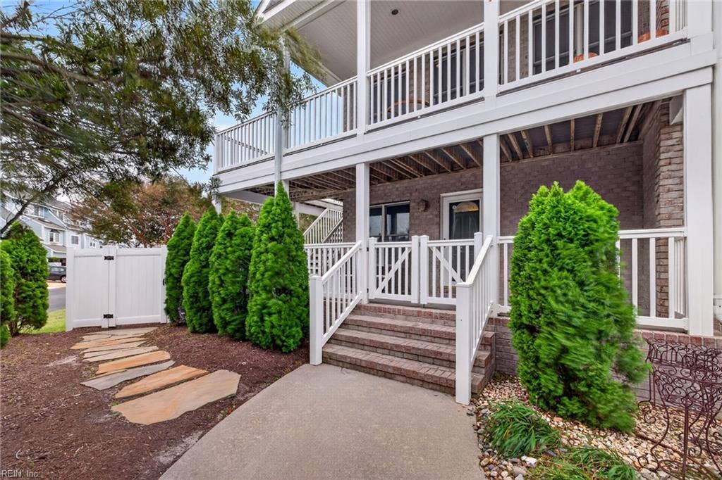 9570 Bay Point Drive, Bay Breeze Point, Norfolk, VA 23518 Double balconies, one on each floor of this stunning beauty.