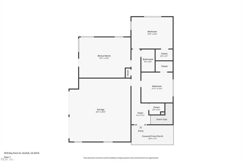 9570 Bay Point Drive, Bay Breeze Point, Norfolk, VA 23518 Floorplan of the first living level.