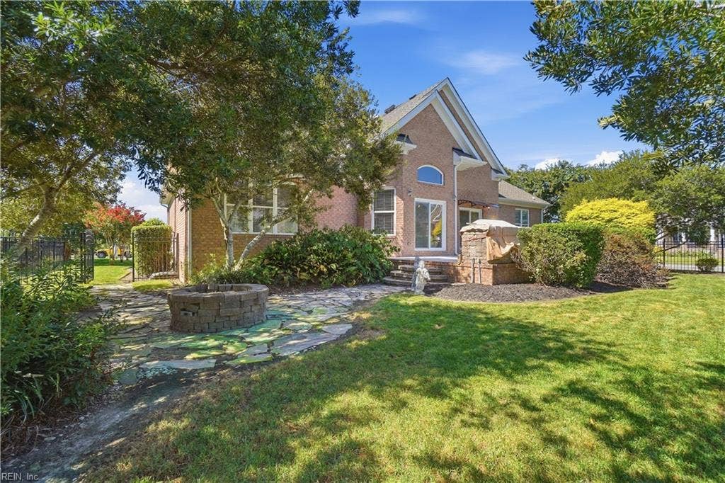 613 Mcrowland Way, Vance Level, Chesapeake, VA 23320 Backyard with gas firepit.