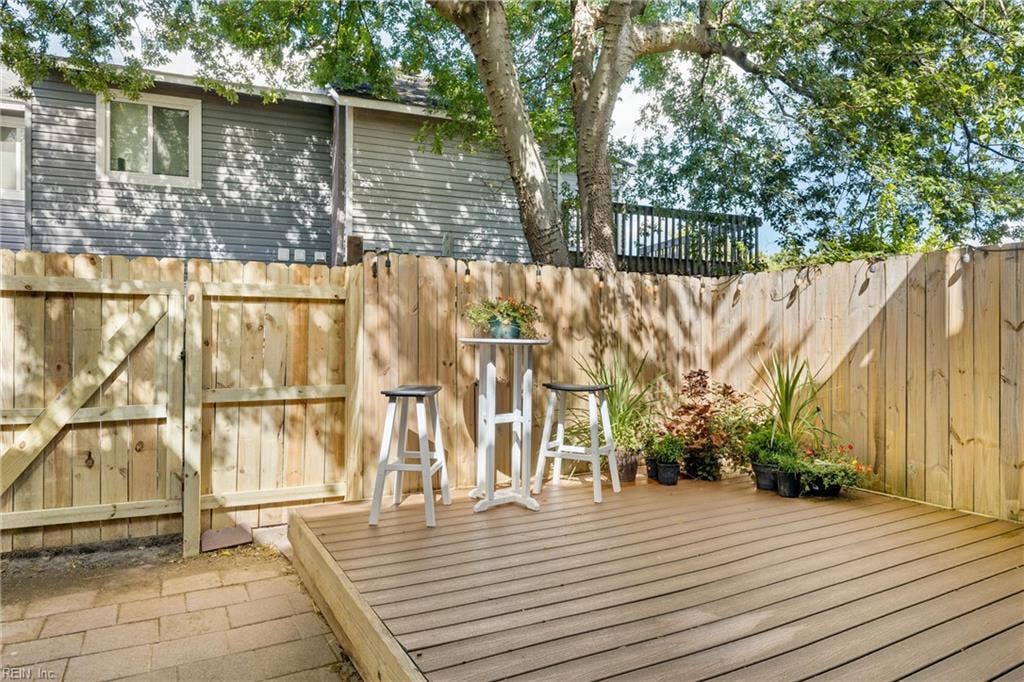 The composite deck patio offers additional outside, private living spaces.