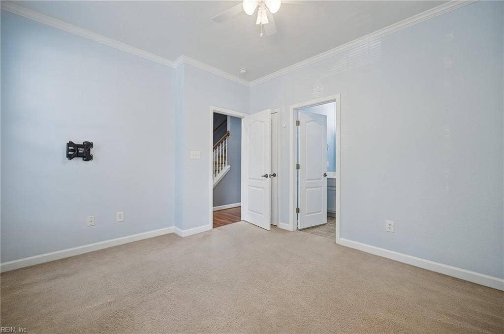 4804 Almandine Avenue, Virginia Beach, VA 23462 LEVEL 1 BEDROOM 3: CEILING FAN, CROWN MOLDING, EN SUITE BATHROOM