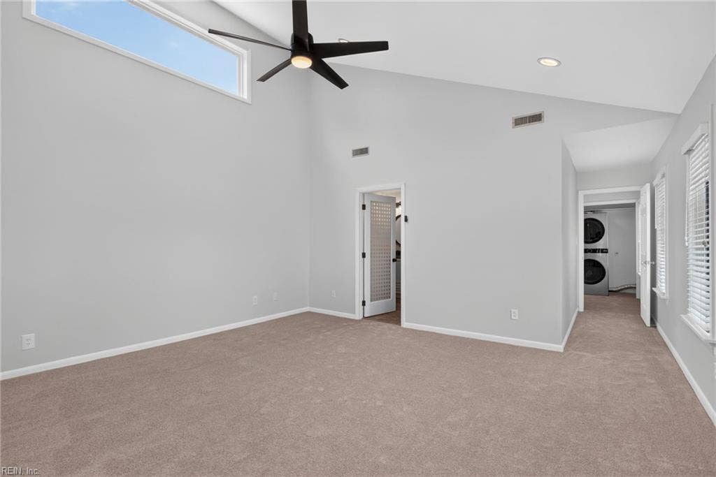 414 Pinewood Drive, Virginia Beach, VA 23451 Primary bedroom with vaulted ceilings.