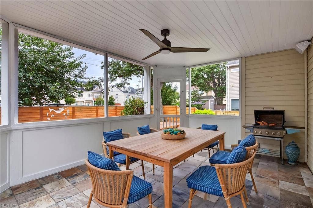 414 Pinewood Drive, Virginia Beach, VA 23451 Virtually staged screened in porch.