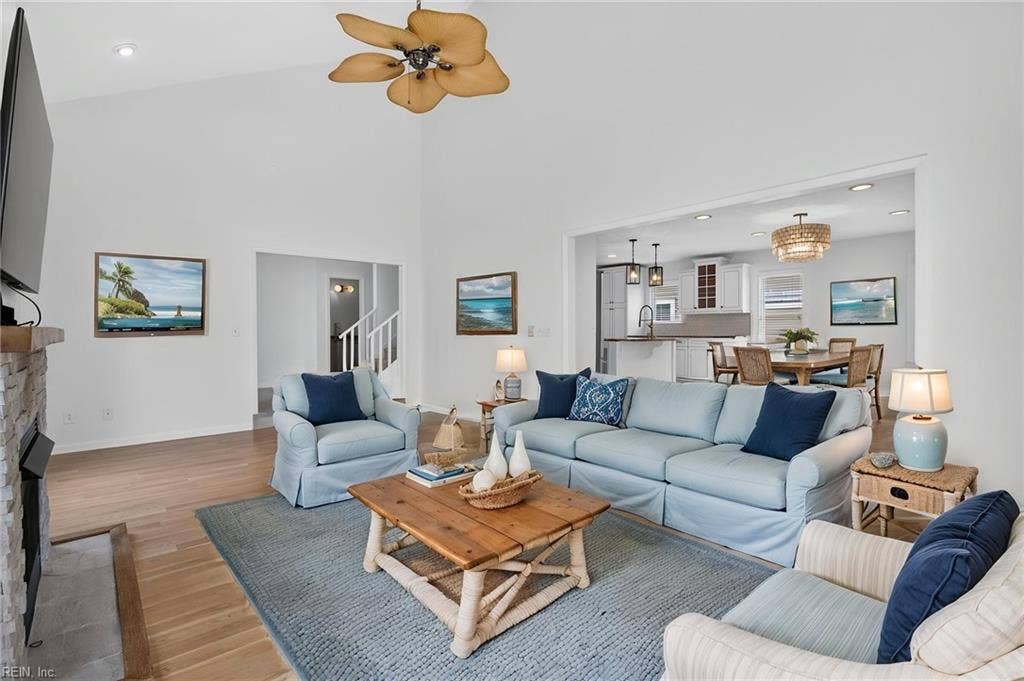 414 Pinewood Drive, Virginia Beach, VA 23451 Virtually staged Living Room.