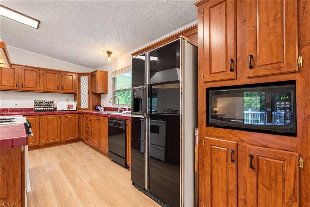 Generous cabinet and counter space