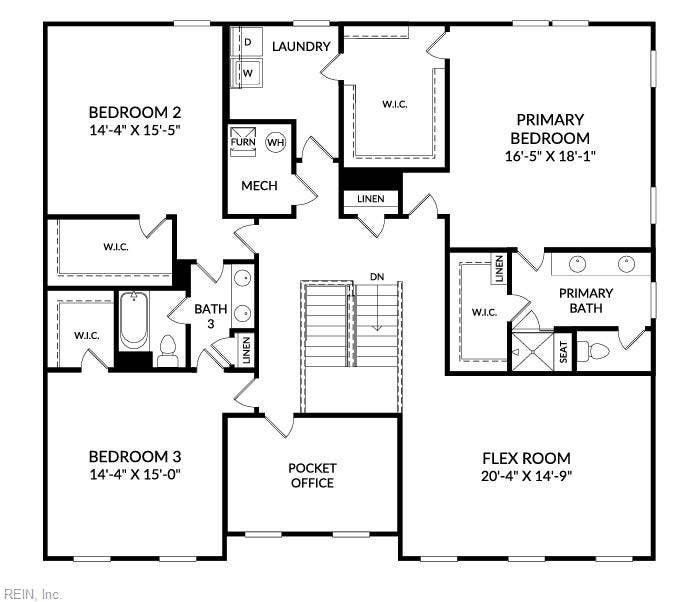 1405 Wharf Hill Drive, Mallory Pointe, Smithfield, VA 23430 * Floor Plan 2nd Floor