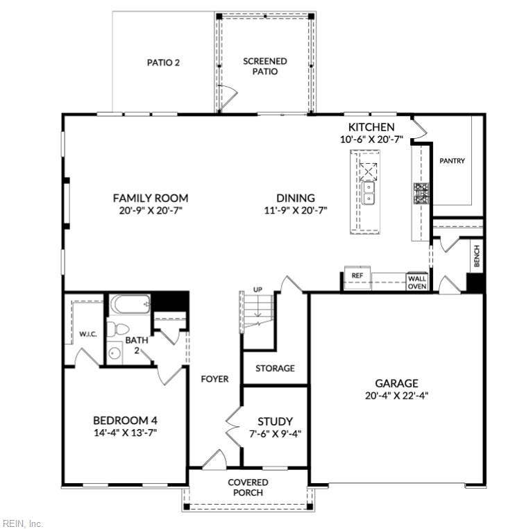 1405 Wharf Hill Drive, Mallory Pointe, Smithfield, VA 23430 * Floor Plan 1st Floor