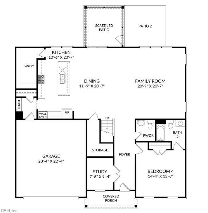 1402 Wharf Hill Drive, Mallory Pointe, Smithfield, VA 23430 * Floor Plan 1st Floor