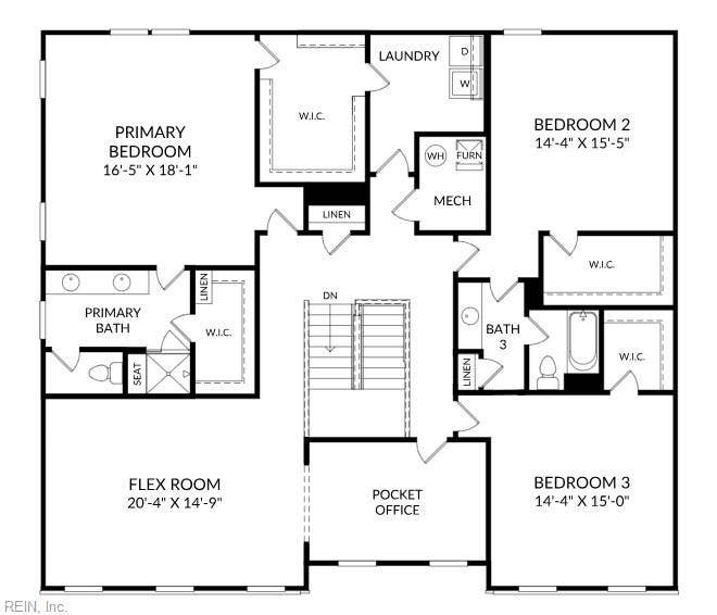1402 Wharf Hill Drive, Mallory Pointe, Smithfield, VA 23430 * Floor Plan 2nd Floor