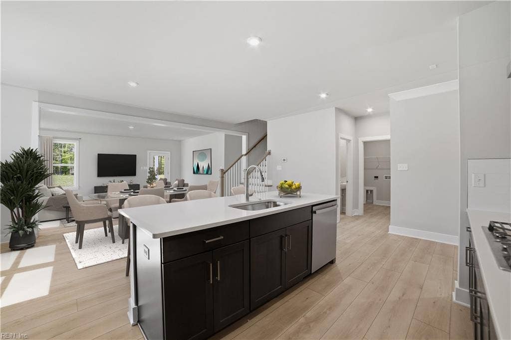 Kitchen Into Dining & Family Room