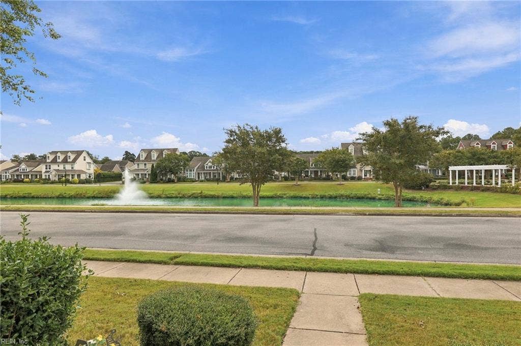 5580 Arboretum Avenue, Virginia Beach, VA 23455 Front porch view of pond with fountain!