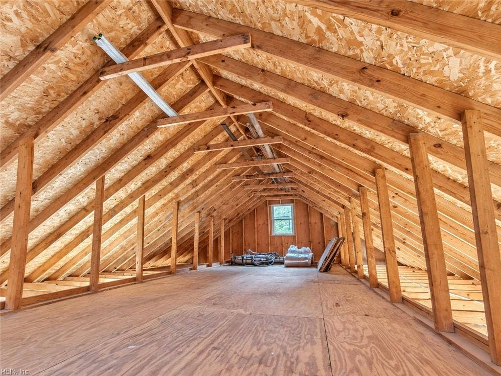 317 George Washington Highway S, Chesapeake, VA 23323 The workshop also includes a substantial unfinished loft area above, adding even more storage and flexible utility space.
