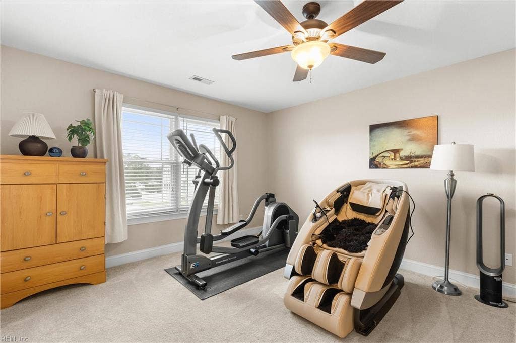 2309 Valle Rio Way, Virginia Beach, VA 23456 Currently used for exercise and relaxation, the fourth bedroom offers flexibility for your own furnishings and routine.