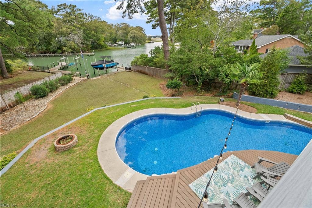 2031 Ridge End Road, Virginia Beach, VA 23454 Backyard with view from upper deck