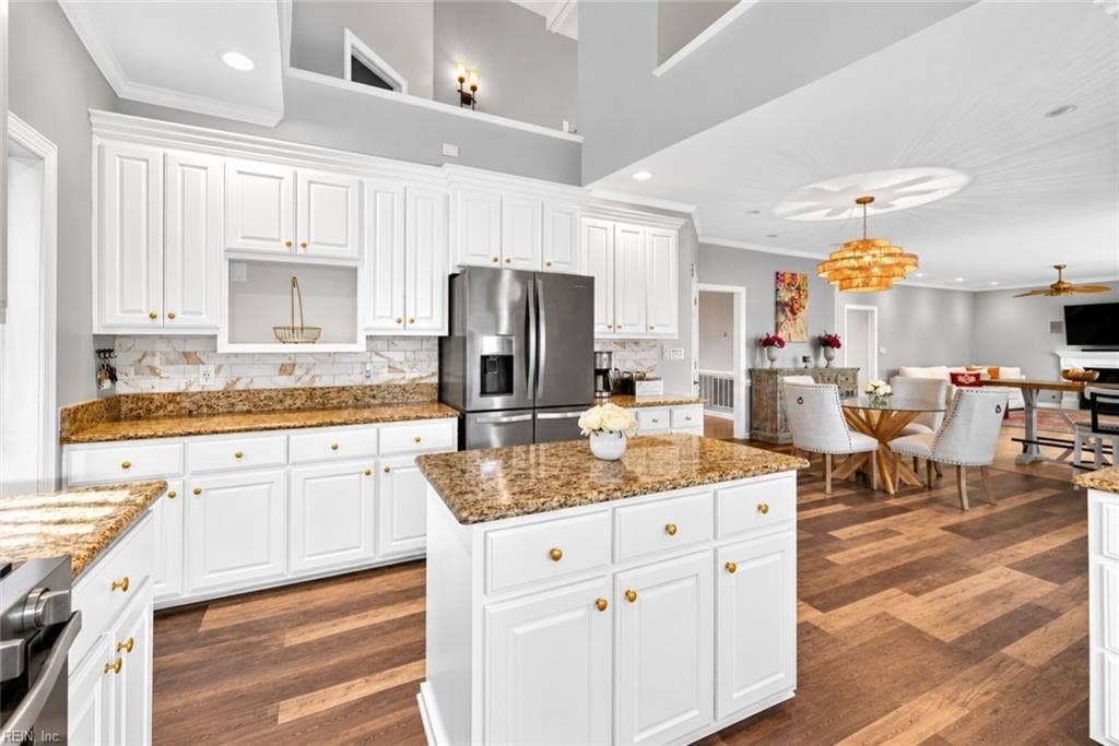 Plenty of cabinetry, counter space and room to gather