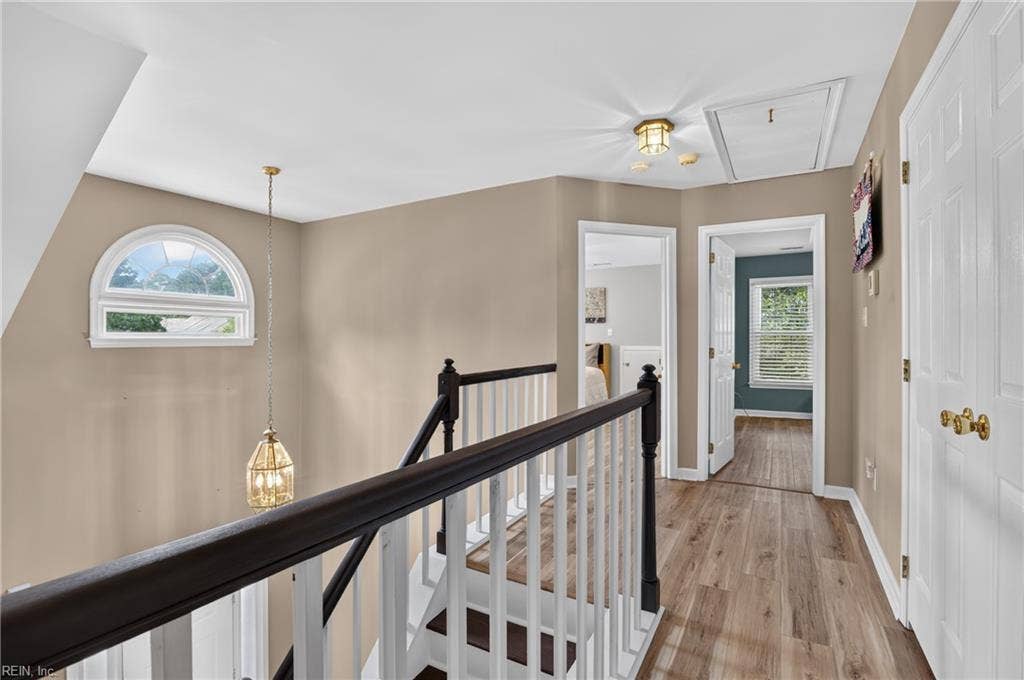 100 Aberfeldy Way, Highlands, Yorktown, VA 23693 Upstairs Hallway with Luxury Vinyl Plank Flooring