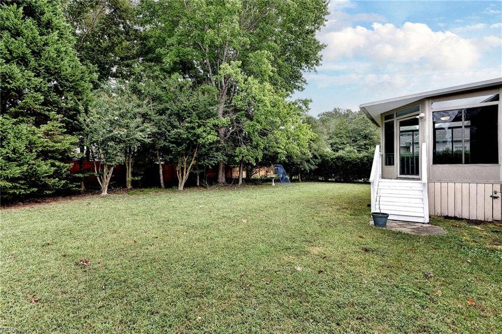 Partially fenced back yard