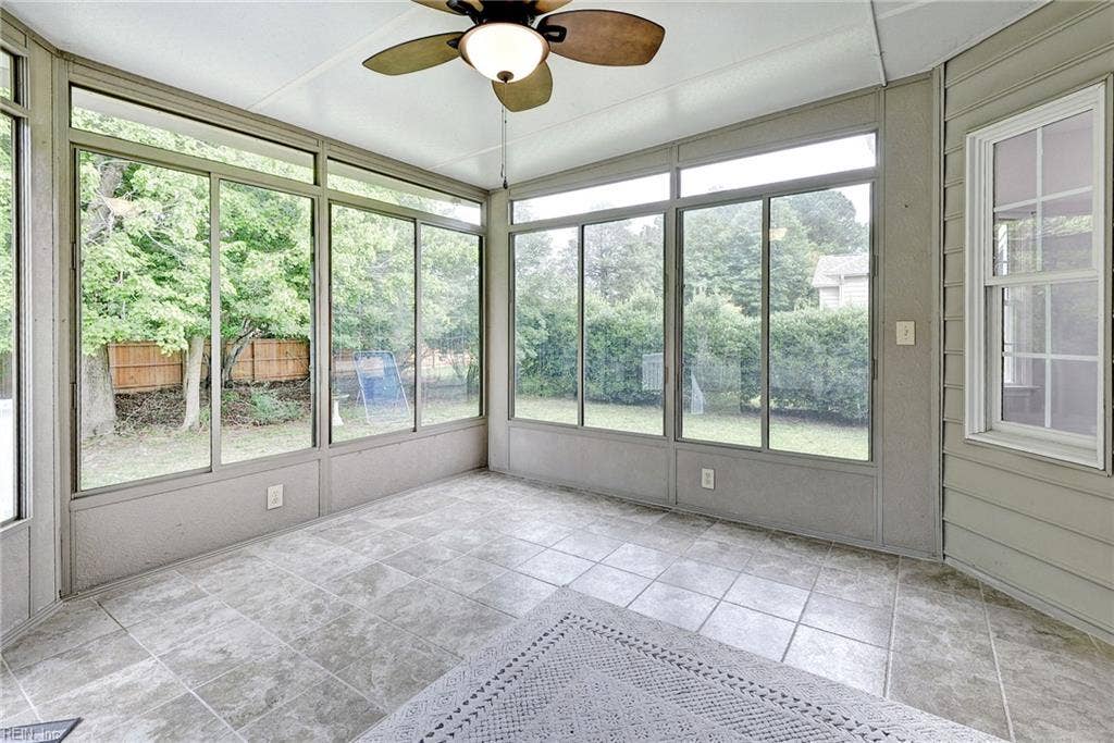 Looking out at private back yard