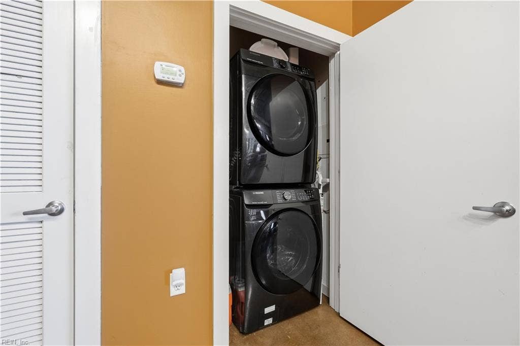 Stack washer and dryer