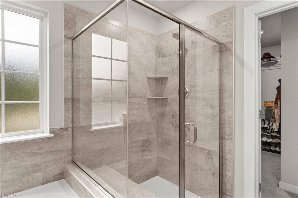 Tiled Shower in Owner's bath