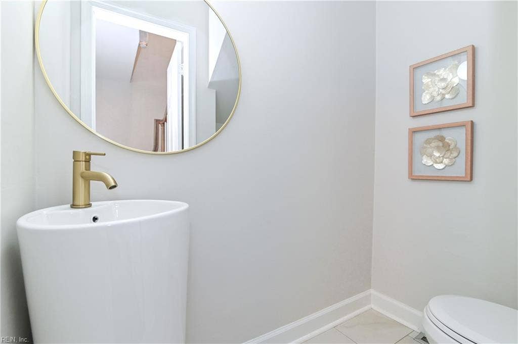 First floor powder room.