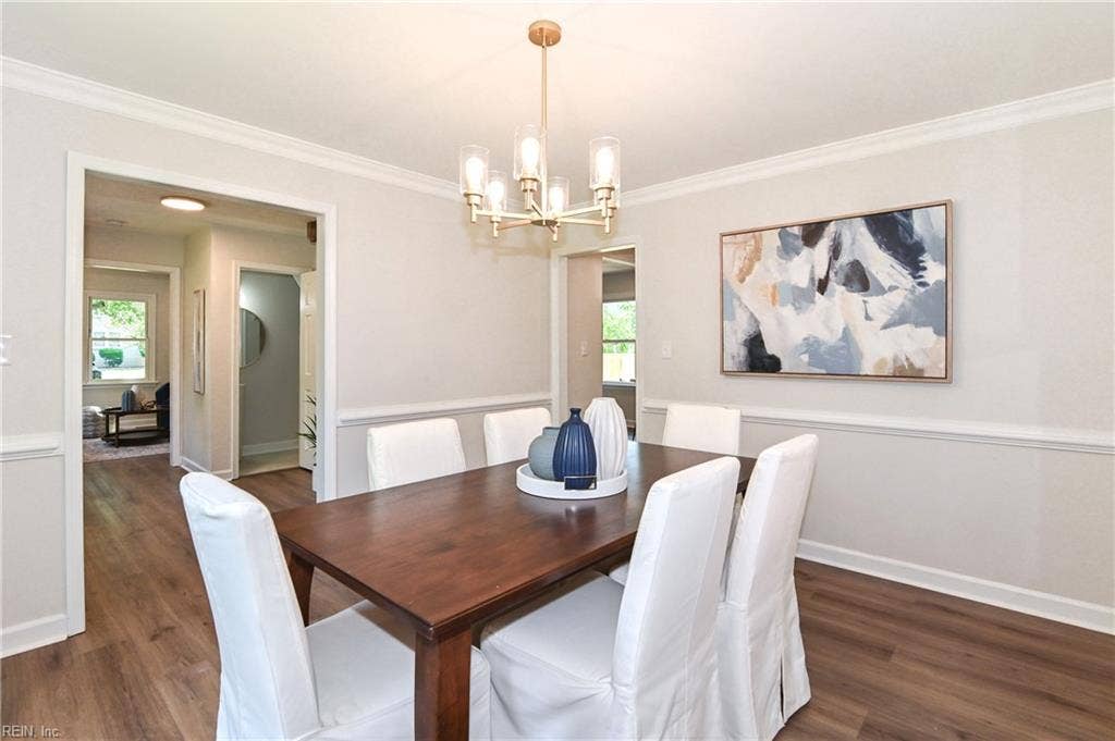 Spacious dining room.
