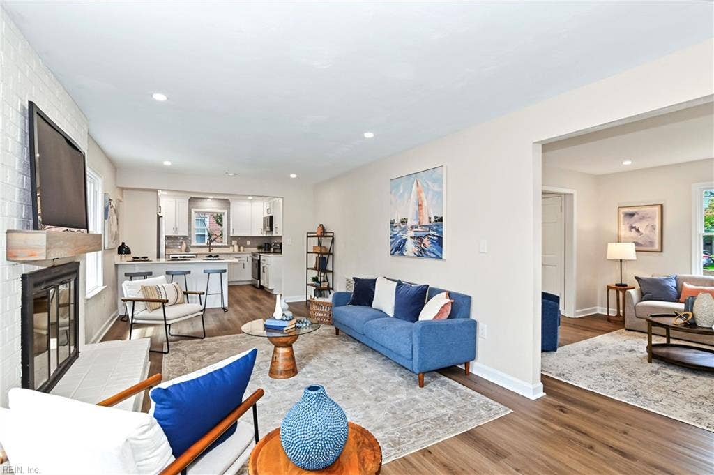 Spacious open family room.