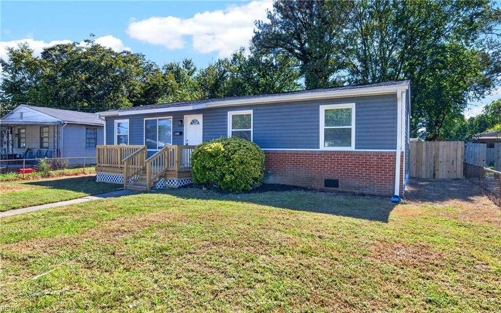 1008 80th Street, Newport News, VA 23605 New deep blue siding, new deck, and more.