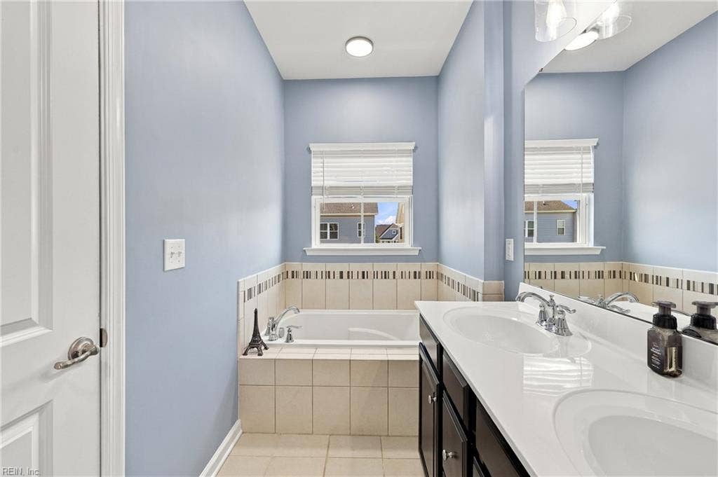 Large soaking tub