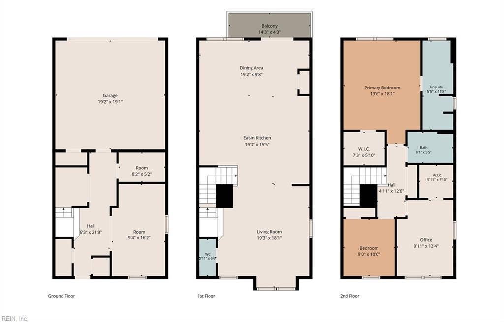 Approximate room sizes