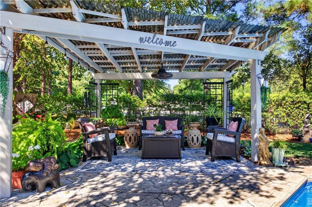 Second designated pergola sitting areas