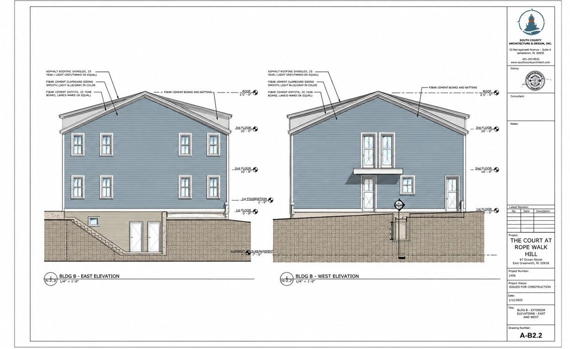 67 Queen Street, #4B, East Greenwich, RI 02818 East/West Elevation