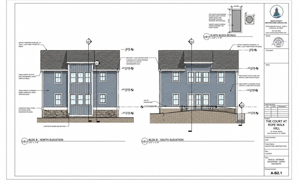 67 Queen Street, #4B, East Greenwich, RI 02818 North/South Elevation