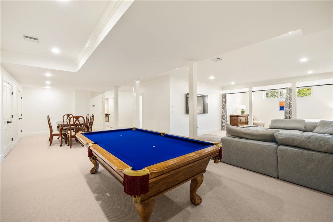 Lower Level- Family Room, TV, Full bath, Beds.