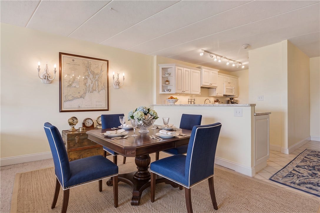 1314 Capella South, #1314, Newport, RI 02840 Virtually staged looking toward the kitchen