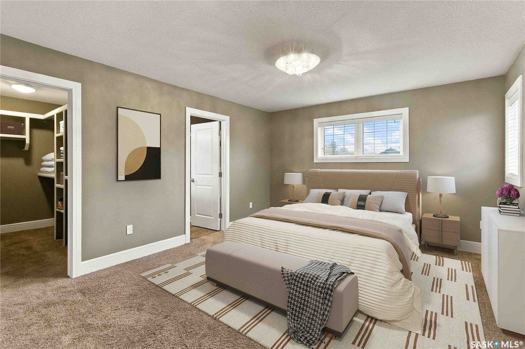 Virtually Staged Master Bedroom