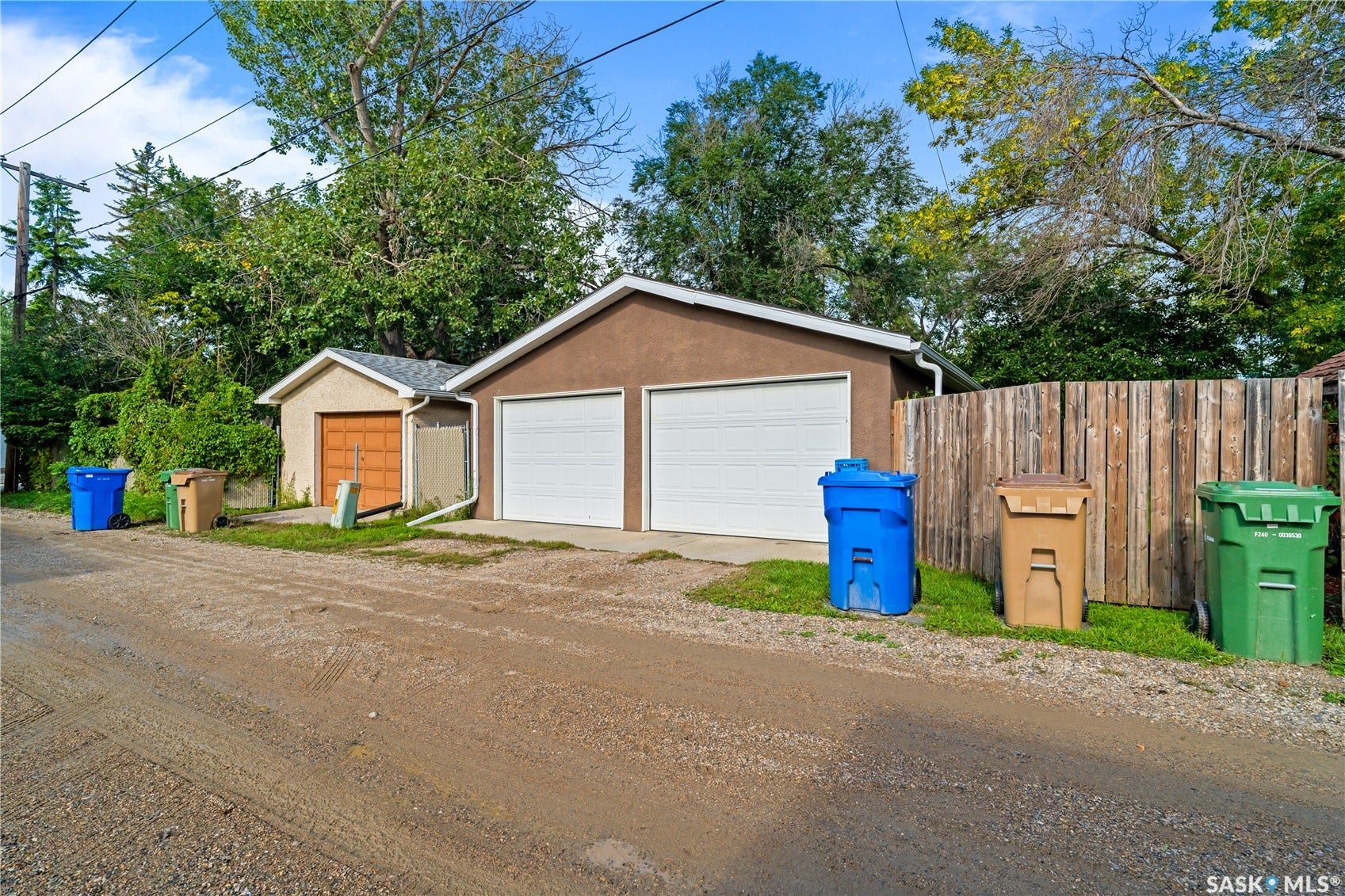 double detached garage at back lane